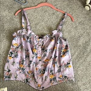 Zara Purple Ruffled Tie Front Camisole